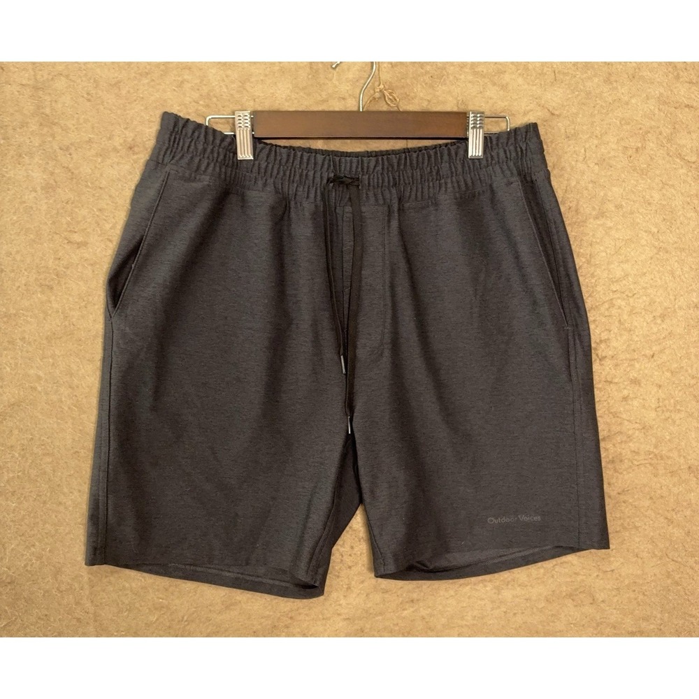 Outdoor Voices Sunday Shorts Mens Sz L Gray Pockets Drawstring Lined‎ 7" Inseam